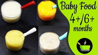 4 Fruit Puree For 4  6 Months Baby  Healthy Baby Food Recipes  Stage 1 Homemade Baby Food [upl. by Bollay225]