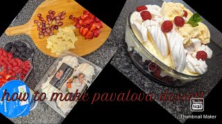 How to make pavlova Easy Furit Dessert Pavlova  English Sweet Dishhindi By TASTE NEW RECIPES [upl. by Nebuer144]