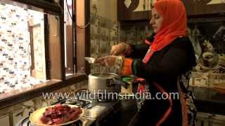 Indian Muslim woman cooks mutton during BakrEid [upl. by Tildy]