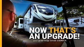 CAMPER SHOPPING 2021 Grand Design Solitude 378MBSR  Luxury MidBunk RV Tour [upl. by Ainedrag]