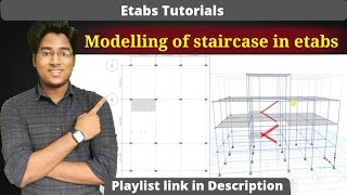 Modelling of staircase in etabs  Drawing staircase in etabs [upl. by Rednal]