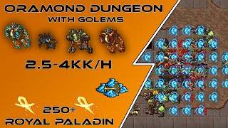 Tibia Hunting Guide 250 RP  Oramond Dungeon with Golems [upl. by Aronaele646]