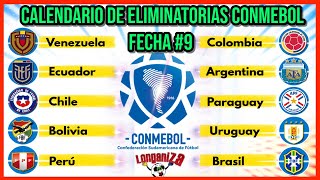 CALENDARIO FECHA 9 ELIMINATORIAS SUDAMERICANAS MUNDIAL 2026 [upl. by Kalb534]