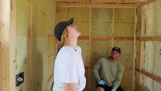 Converting SHIPPING CONTAINER Into 2 Bedroom Cabin  Ready For Drywall [upl. by Eceerehs477]