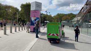 Collecte les poubelles à vélo pendant les JO de Paris [upl. by Ahdar]