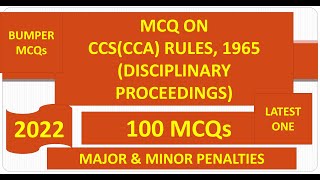 MCQ ON CCSCCA RULES1965DISCIPLINARY PROCEEDINGS PENALTIES [upl. by Ardnuhsal269]