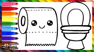 Disegnare e Colorare un WC con Carta Igenica 🚽🧻🌈 Disegni per Bambini [upl. by Drews]