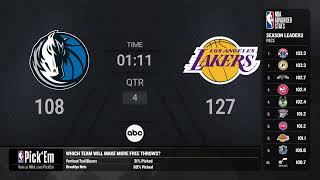 Dallas Mavericks  Los Angeles Lakers  NBA on ABC Live Scoreboard [upl. by Hbahsur18]