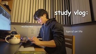 productive study vlog  midterms week late night studying uni life [upl. by Coveney]