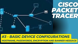 3  Cisco Basic Device Configuration I device hostname passwords encryption amp banner message [upl. by Elohcan978]