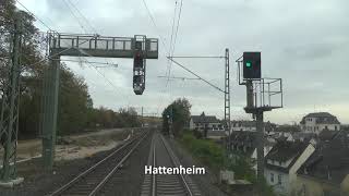 Führerstandsmitfahrt Rüdesheim  Darmstadt  Neu Edingen [upl. by Ahsimak]