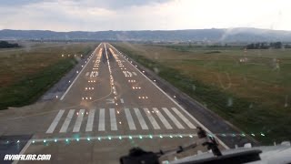 Boeing 737 cockpit landing in rain [upl. by Enirahtac]