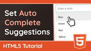 How to set autocomplete suggestions with quotdatalistquot  HTML Tutorial [upl. by Nothgierc]