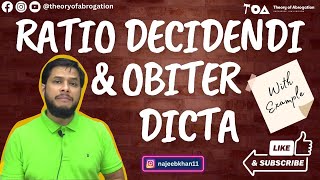 Ratio decidendi and Obiter dicta with example [upl. by Nwahsear]