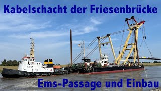 Riesenkran ENAK bringt weiteres Segment zur Friesenbrücke [upl. by Mitzie183]