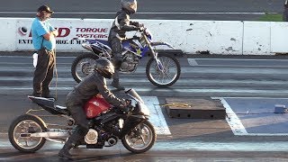 Dirt Bike vs Sportbike  crazy drag racing of motorbikes [upl. by Nellak]