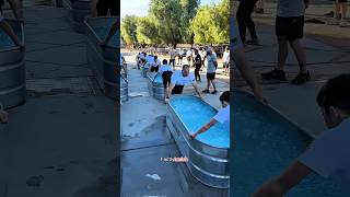 The Boy Racing With His Father in the Ice Tub 🧊 😱 shortsvideo [upl. by Ilera]