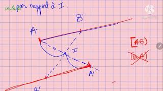 le symétrique dune demidroite et dun angle par rapport à un point 1ére année collége [upl. by Libna]