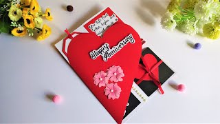 How to Make Beautiful Handmade Anniversary Card for Parents  Anniversary Card Idea  Tutorial [upl. by Ayekin58]