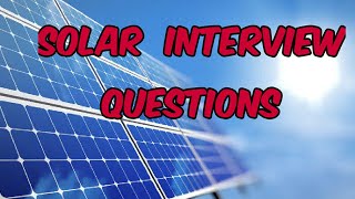 Solar Design Engineer Interview Questions  Electrical Engineering Interview Questions [upl. by Ocirderf]