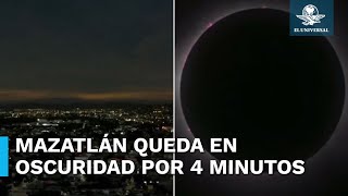 Así “anocheció” en Mazatlán por el Eclipse Solar 2024 [upl. by Solim]