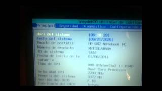 Configuración del Bios de una computadora HP G42 [upl. by Auhsot]
