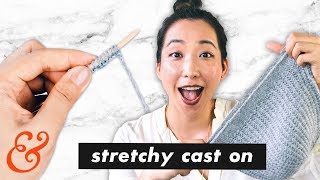 How to Knit a STRETCHY CAST ON aka German Twist Cast On [upl. by Eelydnarb]