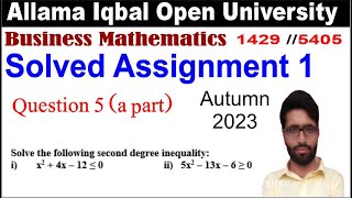 1429 code solved assignment 1 question 4 b part Autumn 2023  Solve the following second degree [upl. by Guido]