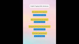 LEARN DAILY ENGLISH TAGALOG SENTENCES  EnglishTagalog Translation [upl. by Phail606]