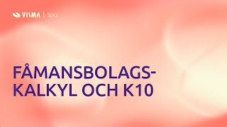 Fåmansbolagskalkylen och K10 i Visma Skatt amp Bokslut Pro [upl. by Giulietta]