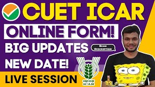 😱 LIVE ICAR CUET 2024 BIG CHANGE BY NTA  ICAR APPLICATION FORM FILLING 2024 QampA  CUET ICAR 2024 [upl. by Aerbua]