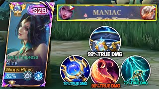 GLOBAL ALICE UNLIMITED TRUE DAMAGE BUILD 2024💀 INSANE DAMAGE  MOBILE LEGEND BANGBANG [upl. by Erline924]