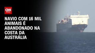 Navio com 16 mil animais é abandonado na costa da Austrália  LIVE CNN [upl. by Kohsa]