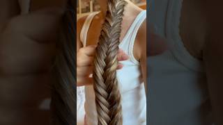 Fish tail braid tut 🤍✨😽 hairstyle braidstyles [upl. by Ehttam]