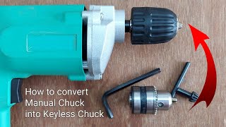 Change your chuck into keyless chuck  Keyless drill chuck  How to install keyless chuck easily [upl. by Elsworth654]