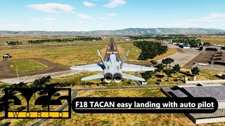 DCS World 29  FA18 TACAN landing with Auto Pilot dcs dcsworld f18hornet [upl. by Hardy]