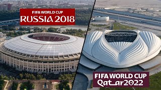 Estadios RUSIA 2018 VS QATAR 2022 [upl. by Lalla]