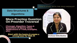 Lecture 64 More Practice Question On Preorder Traversal  Operations On Binary Tree  DSA [upl. by Isman748]