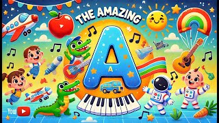 🎶 The Amazing A Song Learn the Alphabet with Fun and Adventure 🚀🍎 [upl. by Ellerrad]