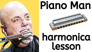 Piano Man by Billy Joel  1 minute harmonica lesson for C harp [upl. by Anires]