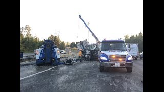 40000 pounds of chicken feathers spill onto I5 [upl. by Sternlight]