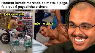 INVADIU MERCADO DE MOTO CORTOU GIRO FOI PEGO E CHOROU PELA MÃƒE [upl. by Aruol]