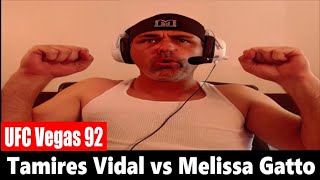 UFC Vegas 92 Tamires Vidal vs Melissa Gatto REACTION [upl. by Eseerahs]