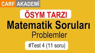 ÖSYM Tarzı Matematik Soruları Test 4 problem çözümleri [upl. by Elleirua]