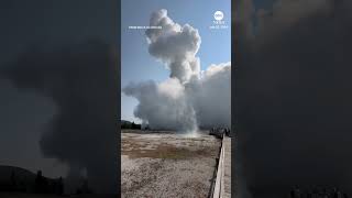 Hydrothermal explosion sends tourists running at Yellowstone National Park [upl. by Nrek]