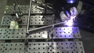 Welding a Bike Frame on a StrongHand BuildPro Table [upl. by Hanyaz208]