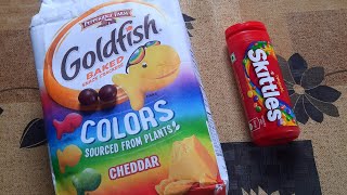 Goldfish Colors Skittles Grape Flavour Sandwich Crackers [upl. by Drusie86]