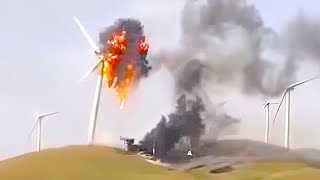 Wind Turbine Disasters Caught On Camera [upl. by Korney]