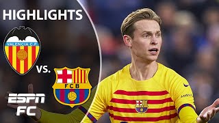 Barcelona’s late push comes up short earns draw vs Valencia  LALIGA Highlights  ESPN FC [upl. by Tarton]