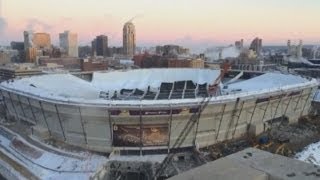 Stadium demolition Explosives set off at Minnesota Vikings Metrodome [upl. by Levey807]